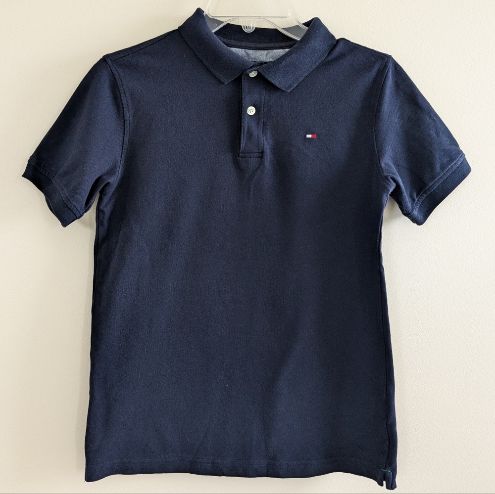 Tommy Hilfiger Big Boys Navy Polo (Size L)